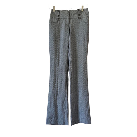 NWT Juniors Joe B Black White Patterned Boot Cut Flare Pants Size 0 - Picture 1 of 16